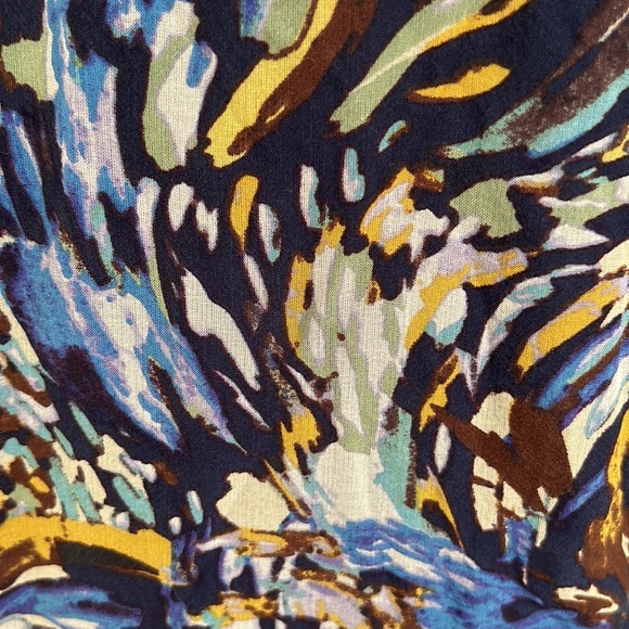 Anthropologie Moulinette Soeurs Silk Oak Apple Blue Faux Wrap Midi Dress - 12 - Picture 10 of 14